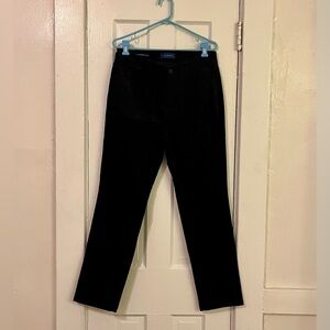 Talbots Black Velveteen High Waist Straight Leg Pants Size 10